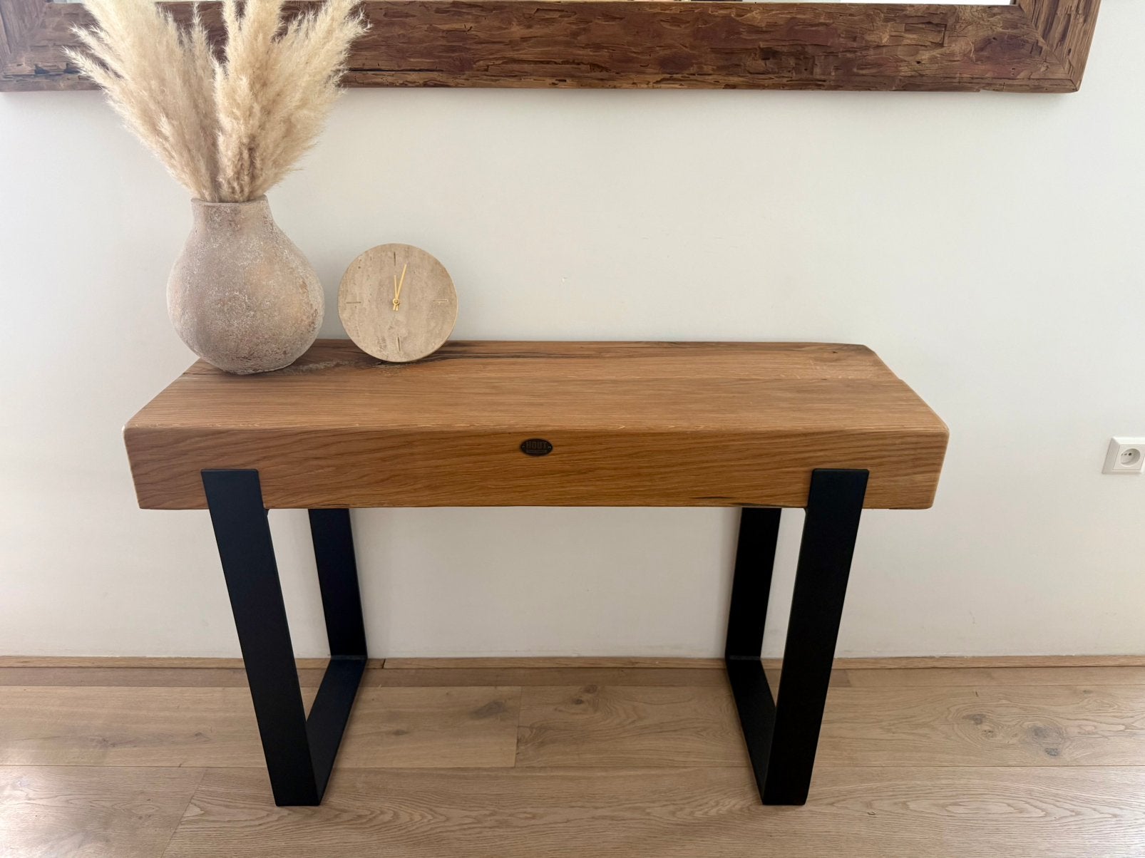Massief eiken sidetable / wandtafel – 120 cm, Ophalen, Gebruikt, 100 tot 150 cm, Eikenhout