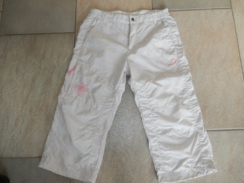 Witte 3/4 broek met roze details van ICEPEAK, Broek, Meisje, Ophalen of Verzenden, Zo goed als nieuw