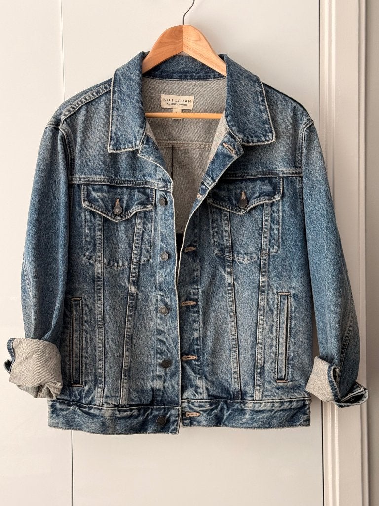 nili lotan hubert oversized denim jacket jas | s, Ophalen of Verzenden, Nieuw, Maat 36 (S), Blauw