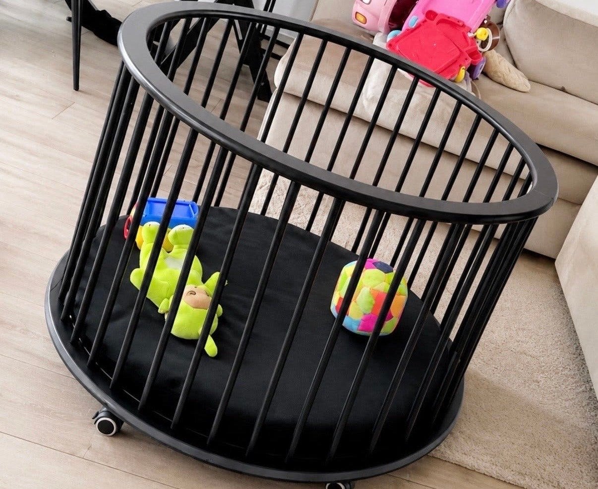 Stijlvolle Bopita Ronde Box Rondo Mat Zwart met Matras, Kinderen en Baby's, Ophalen of Verzenden, Zo goed als nieuw, Rond, In hoogte verstelbaar