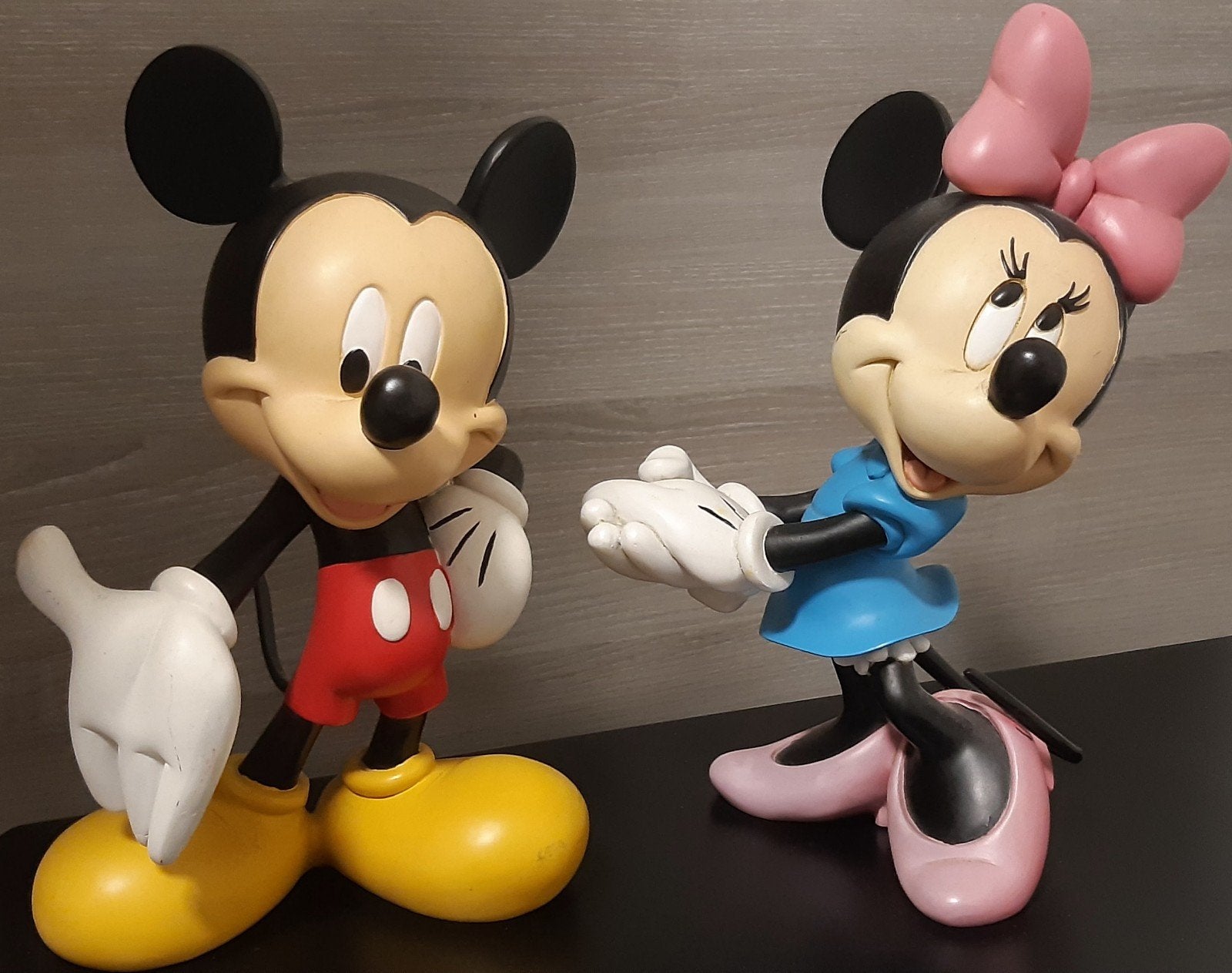 Vintage Disney Beelden: Mickey & Minnie, Verzamelen, Disney, Ophalen, Mickey Mouse, Zo goed als nieuw, Beeldje of Figuurtje