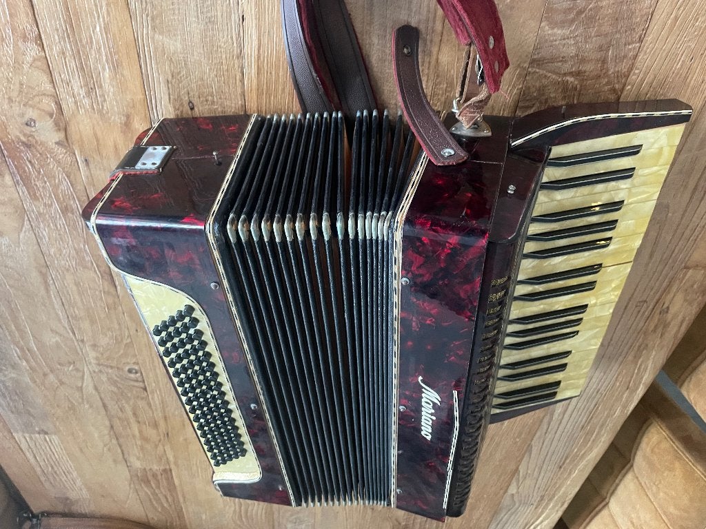trekharmonica merk mariano, Muziek en Instrumenten, Accordeons, Overige merken, Gebruikt, 120-bas, Toetsaccordeon