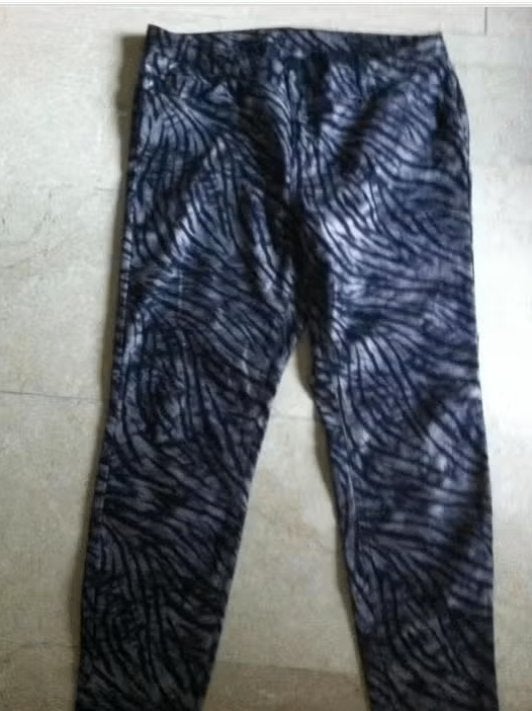 Dames elastische broek print grijs/zwart Yessica Mt XL, Meerkleurig, Yessica, Maat 46/48 (XL) of groter, Ophalen of Verzenden