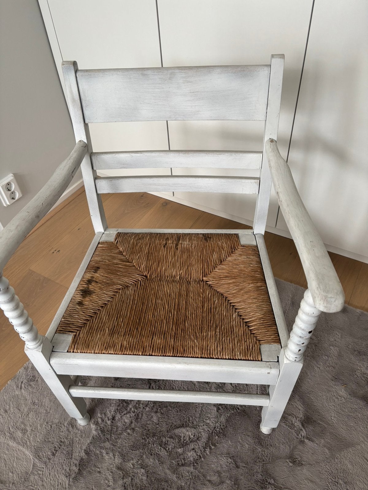 Brocante rotan houten stoel, Ophalen