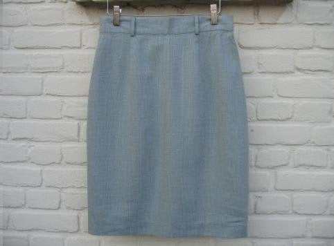 ROK SANDWICH NAUW ROKJE BLAUW/GROEN (zeegroen) M 38/40, Maat 38/40 (M), Zo goed als nieuw, Knielengte, Sandwich