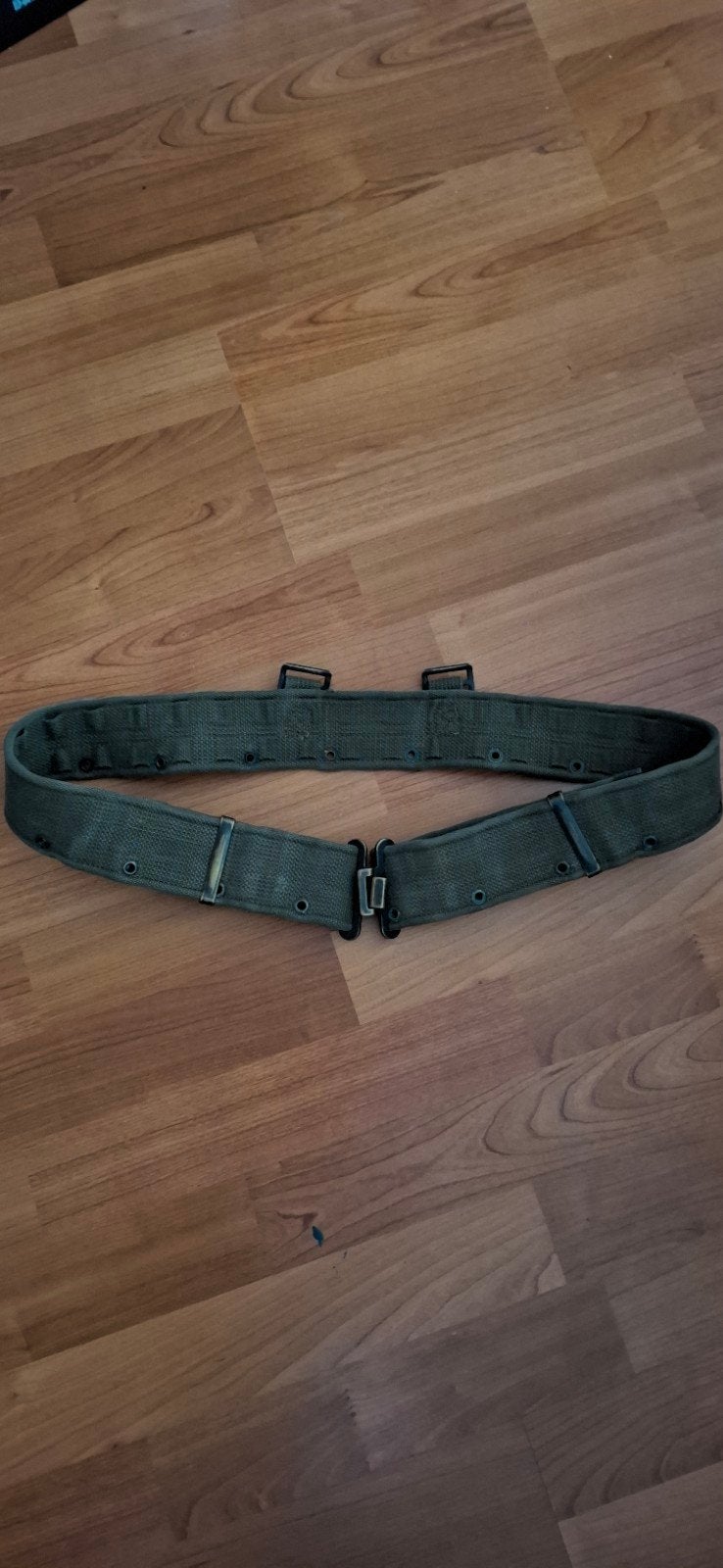 Vintage Militair Webbing Riem - Groen, Ophalen of Verzenden, Landmacht, Overige gebieden, Kleding of Schoenen
