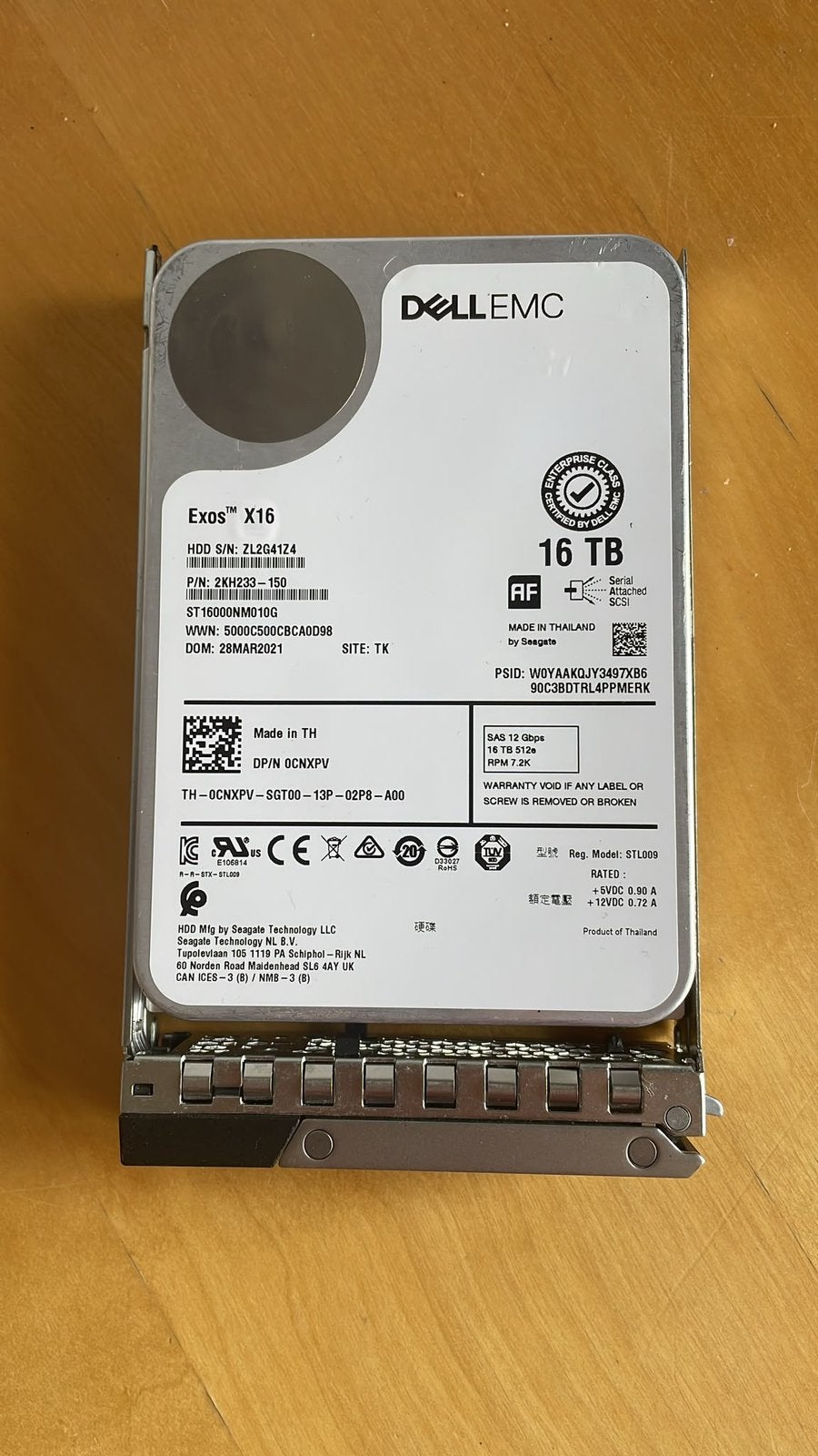 (x14) Dell Seagate Exos X16 16TB SAS, Computers en Software, Intern, SAS, Server, HDD