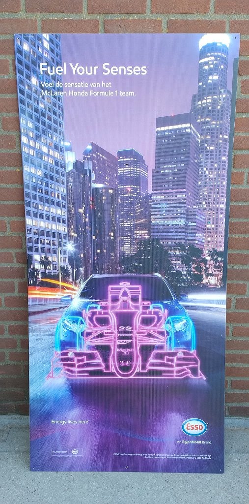 McLaren Honda Formula 1 / Esso reclamebord 170 x 80cm (2016), Verzamelen, Ophalen, Zo goed als nieuw, Formule 1