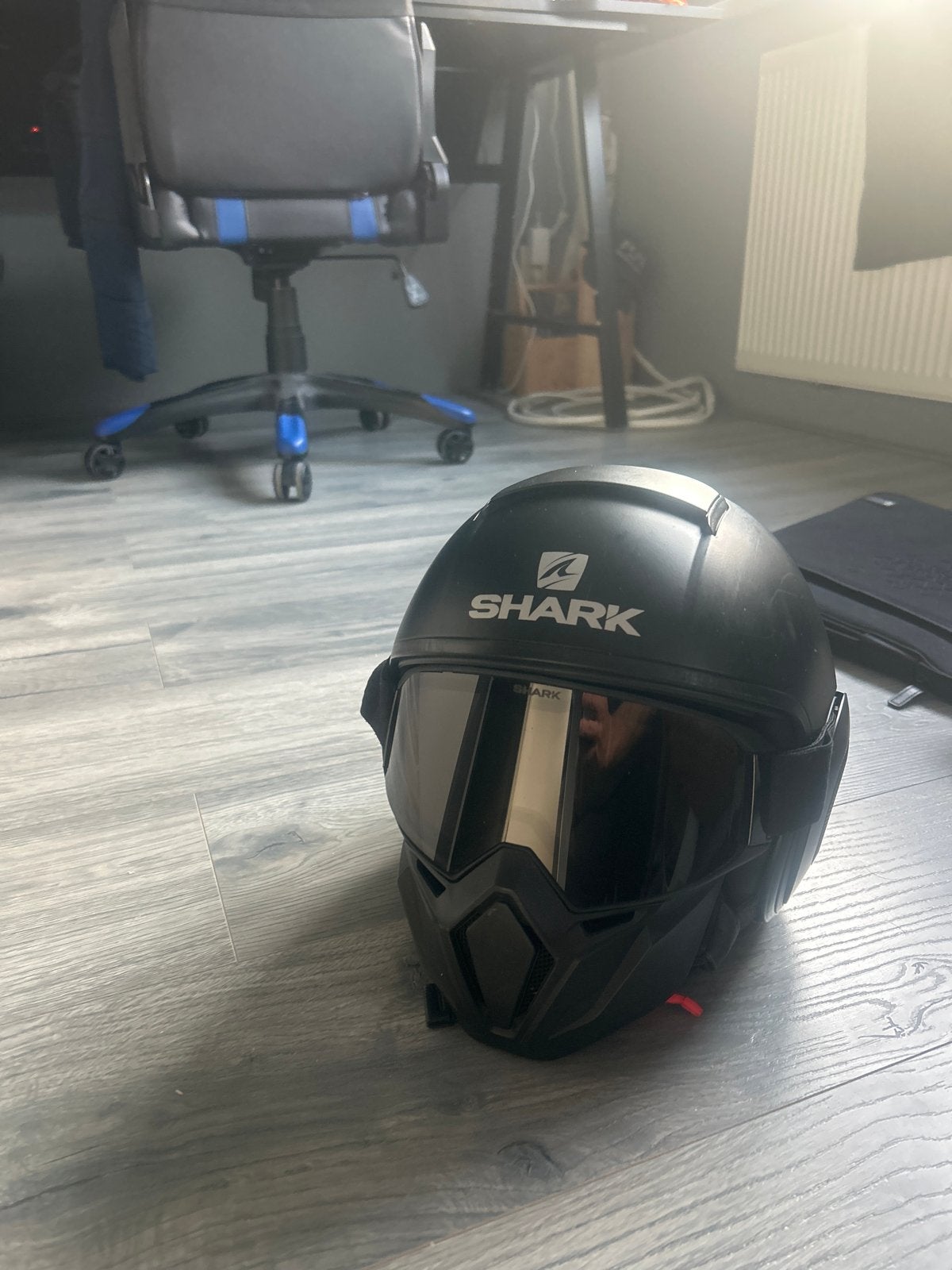 Shark Drak helm mat zwart, M, Jethelm, Shark, Tweedehands