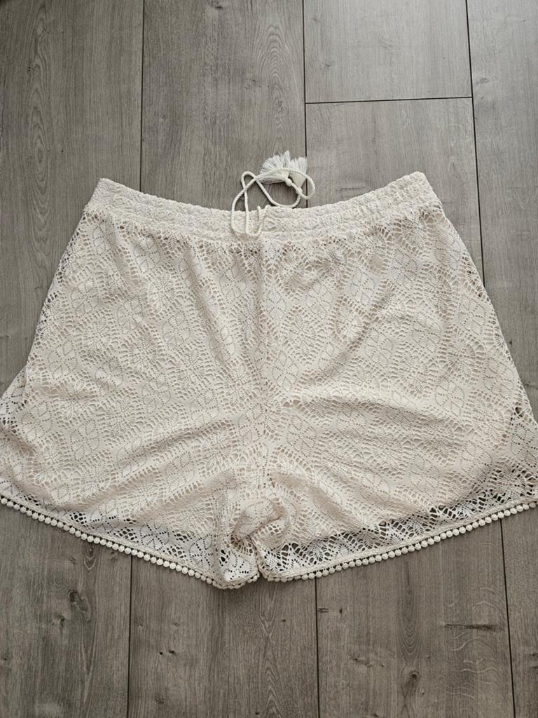 Kanten kort broekje MS mode maat 50 NIEUW, Ophalen of Verzenden, Nieuw, Zwart, Broek of Spijkerbroek
