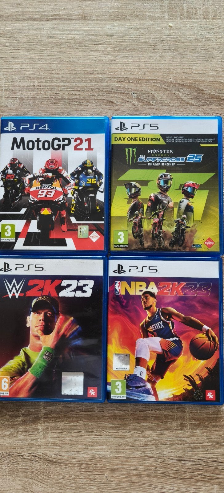 PS4/PS5 Games: MotoGP21, Supercross 25, WWE 2K23, NBA 2K23, Online, 2 spelers, Ophalen of Verzenden, Zo goed als nieuw