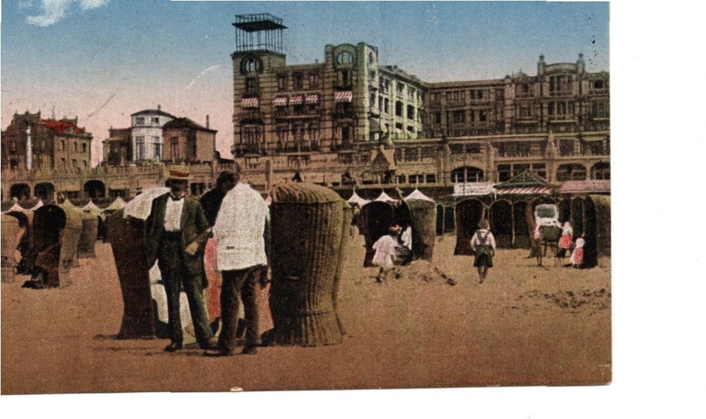Oude Ansichtkaart Scheveningen Aan het Strand 1919, Ophalen of Verzenden, Voor 1920, Gelopen