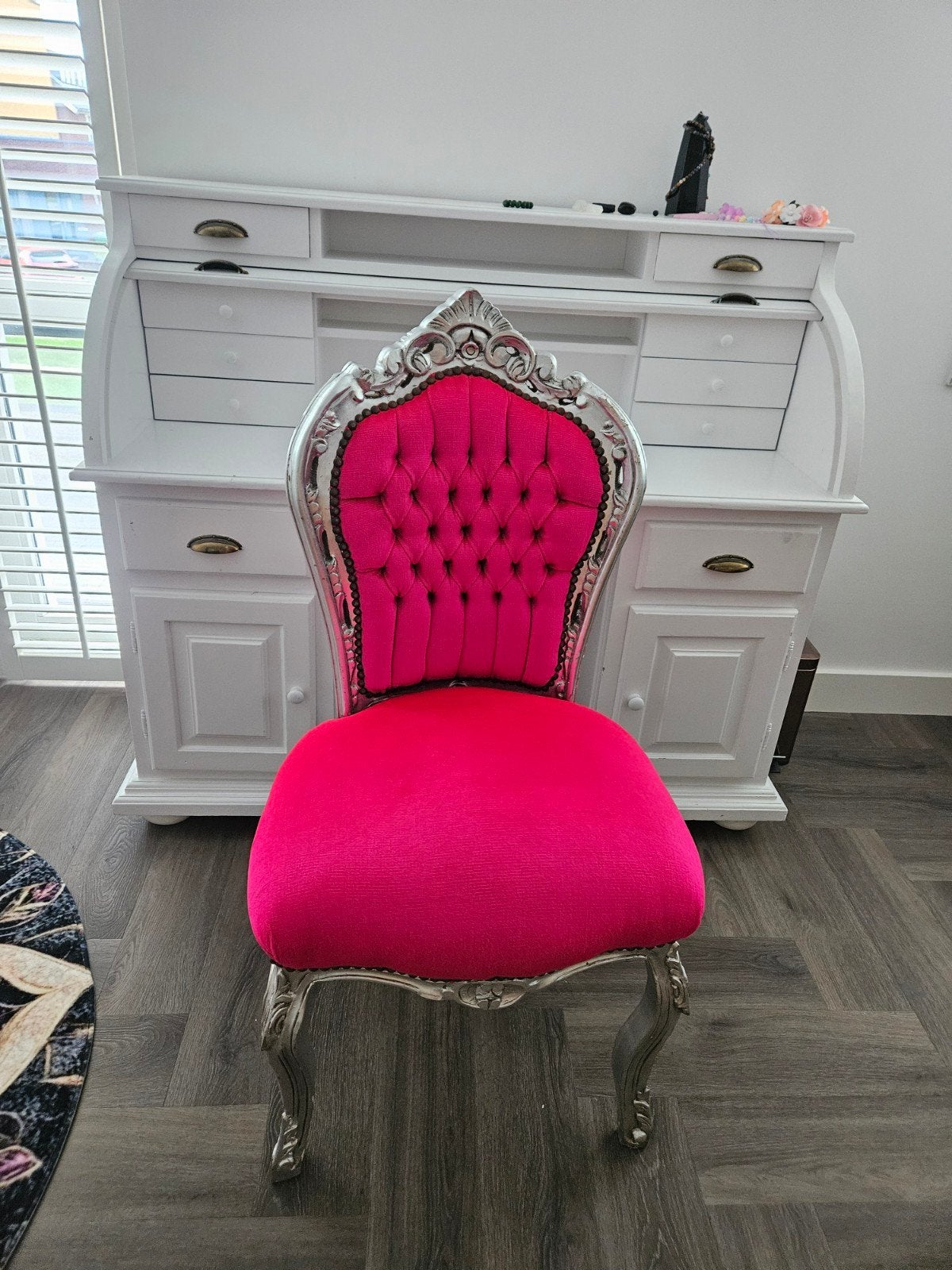 bureau stoel / Barok stoel Fuchsia roze, Ophalen, Gebruikt