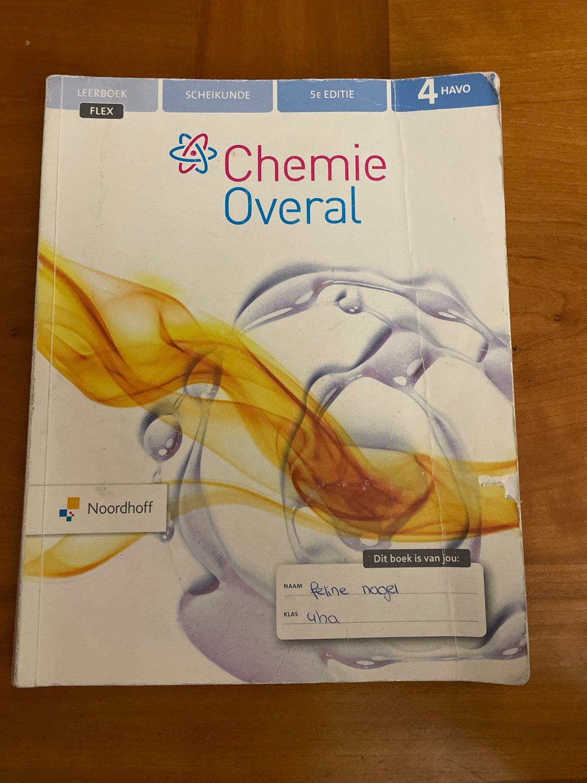 Chemie Overal Scheikunde 4 HAVO 5e editie Noordhoff, Boeken, Ophalen of Verzenden, Gelezen, HAVO, Scheikunde