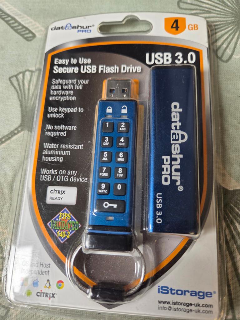 iStorage datAshur PRO USB 3.0 - Veilige USB Stick 4GB, Ophalen of Verzenden, Nieuw, IStorage, 4 GB