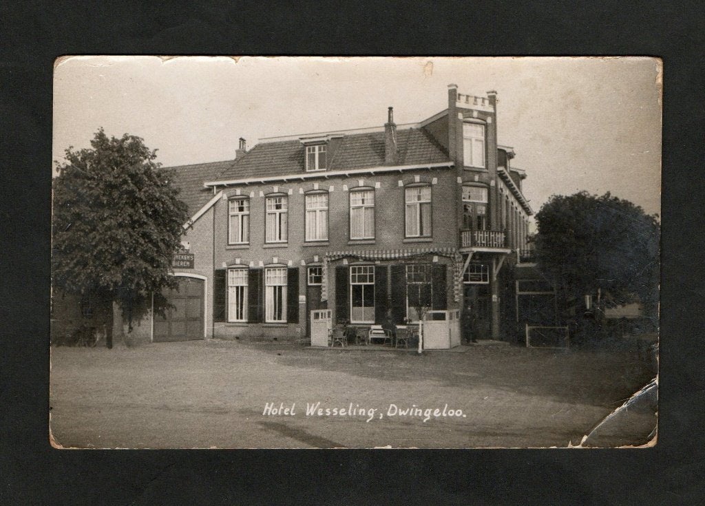 Fotokaart Dwingeloo Hotel Wesseling, Ophalen of Verzenden, Voor 1920, Gelopen, Drenthe