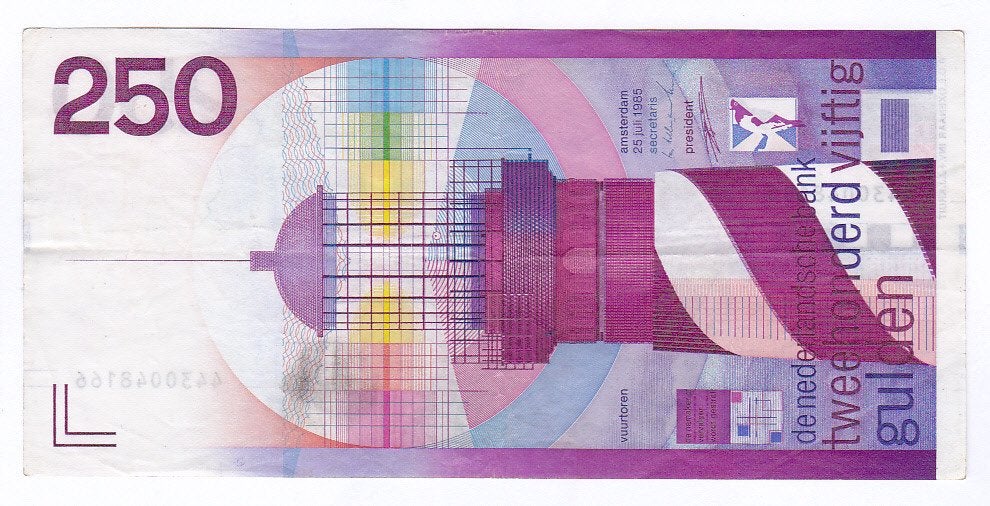 250 gulden 1985 Vuurtoren voor 99 euro, Ophalen of Verzenden, 250 gulden, Los biljet
