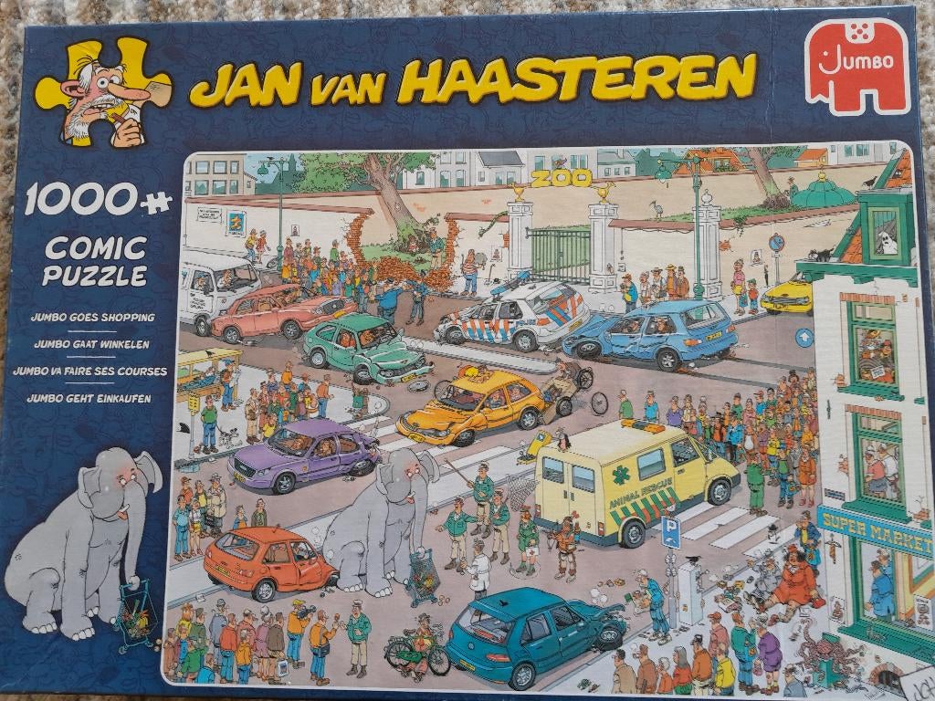 JAN VAN HAASTEREN JUMBO GAAT WINKELEN, Ophalen, 500 t/m 1500 stukjes, Zo goed als nieuw, Legpuzzel