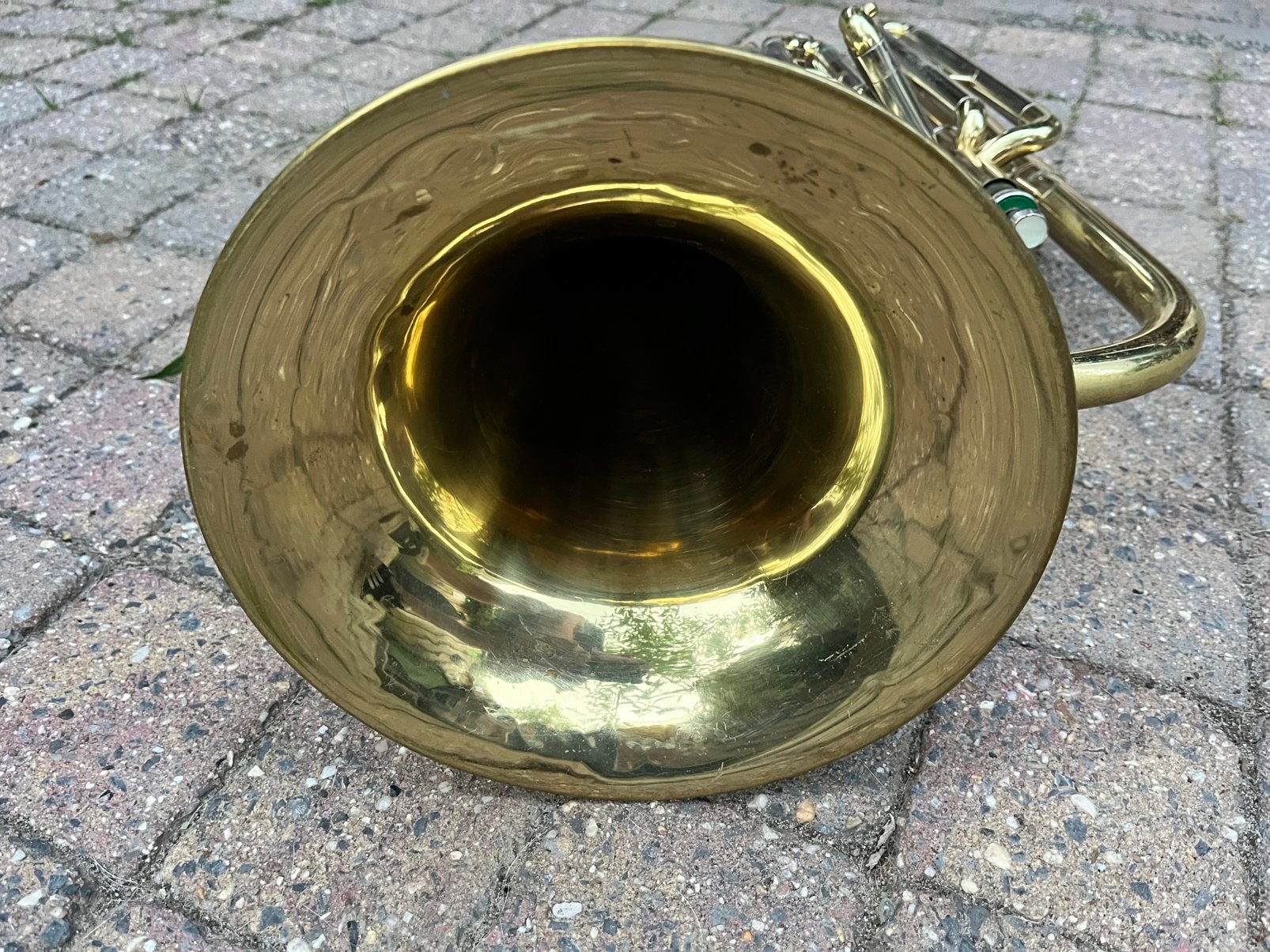 Schenkelaars bariton, Muziek en Instrumenten, Blaasinstrumenten | Tuba's, Ophalen, Gebruikt, Overige typen, Met koffer of draagtas