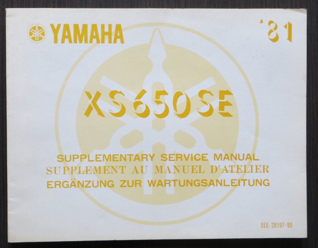 Yamaha XS650SE Supplementary Service Manual - 1981 - 46 blz, Motoren, Verzenden, Yamaha
