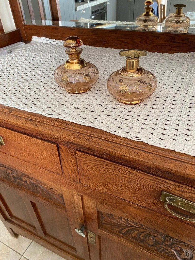 Set van 2 antieke/vintage parfumflesjes, Verzamelen, Parfumverzamelingen, Ophalen of Verzenden, Gebruikt, Parfumfles