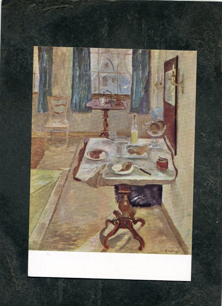 Ansicht Jeanne Bieruma Oosting - Interieur met gedekte tafel, Verzenden, 1980 tot heden, Ongelopen
