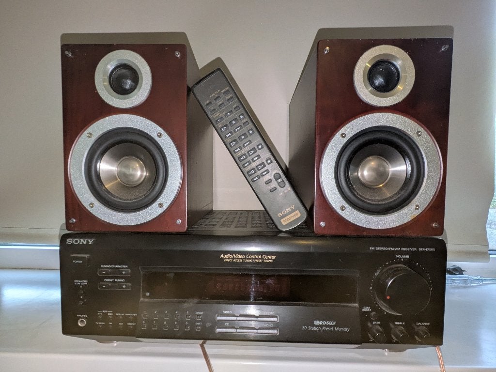 Sony Audio Set – STR-DE215 Stereo Receiver met Speakers, Ophalen of Verzenden, Gebruikt, Tuner of Radio, Sony