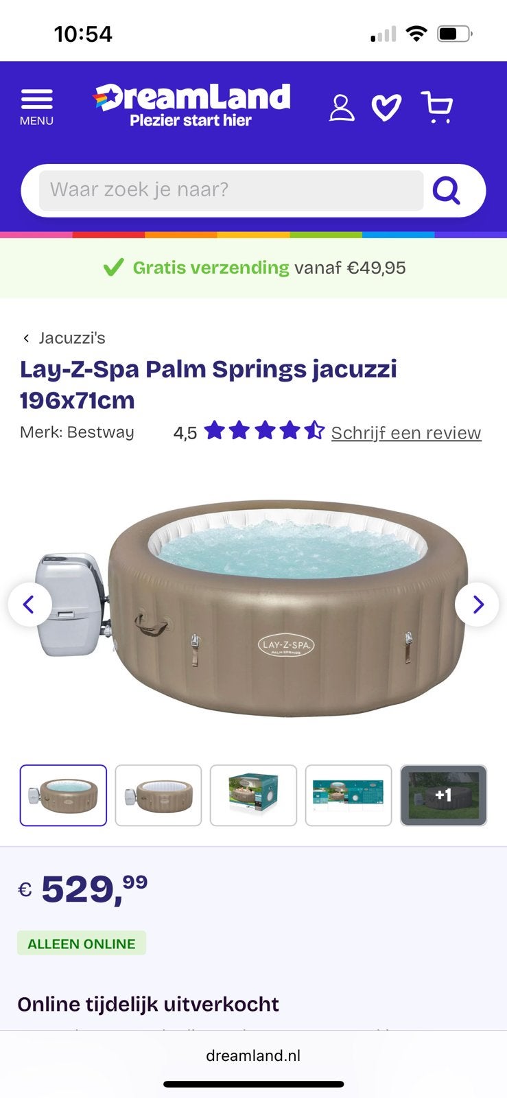 Jacuzzi lay-z-spa palm springs, Ophalen, Zo goed als nieuw, Pomp