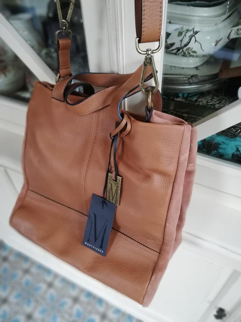 Nieuwe cognac bruine leren shopper Mart Visser, Ophalen of Verzenden, Nieuw, Bruin, Shopper
