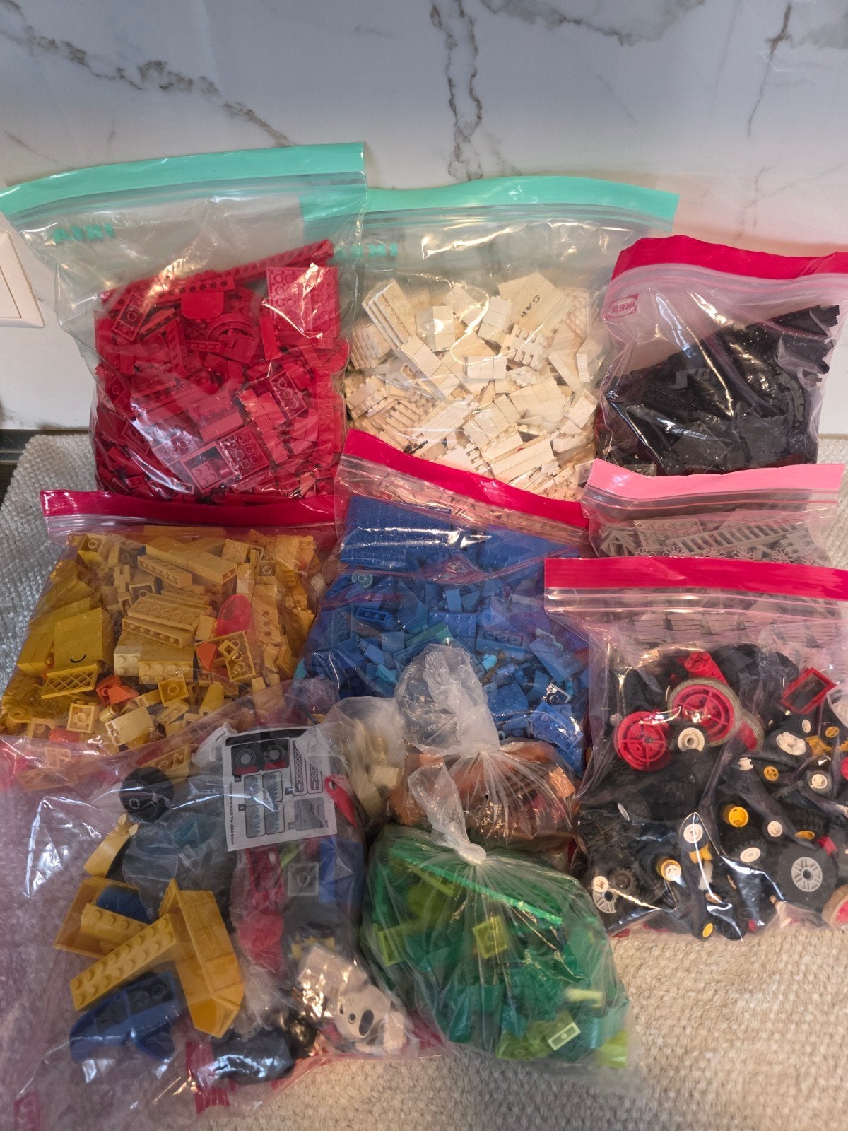 5,5 kilo LEGO partij op kleur gesorteerd, Ophalen of Verzenden, Losse stenen