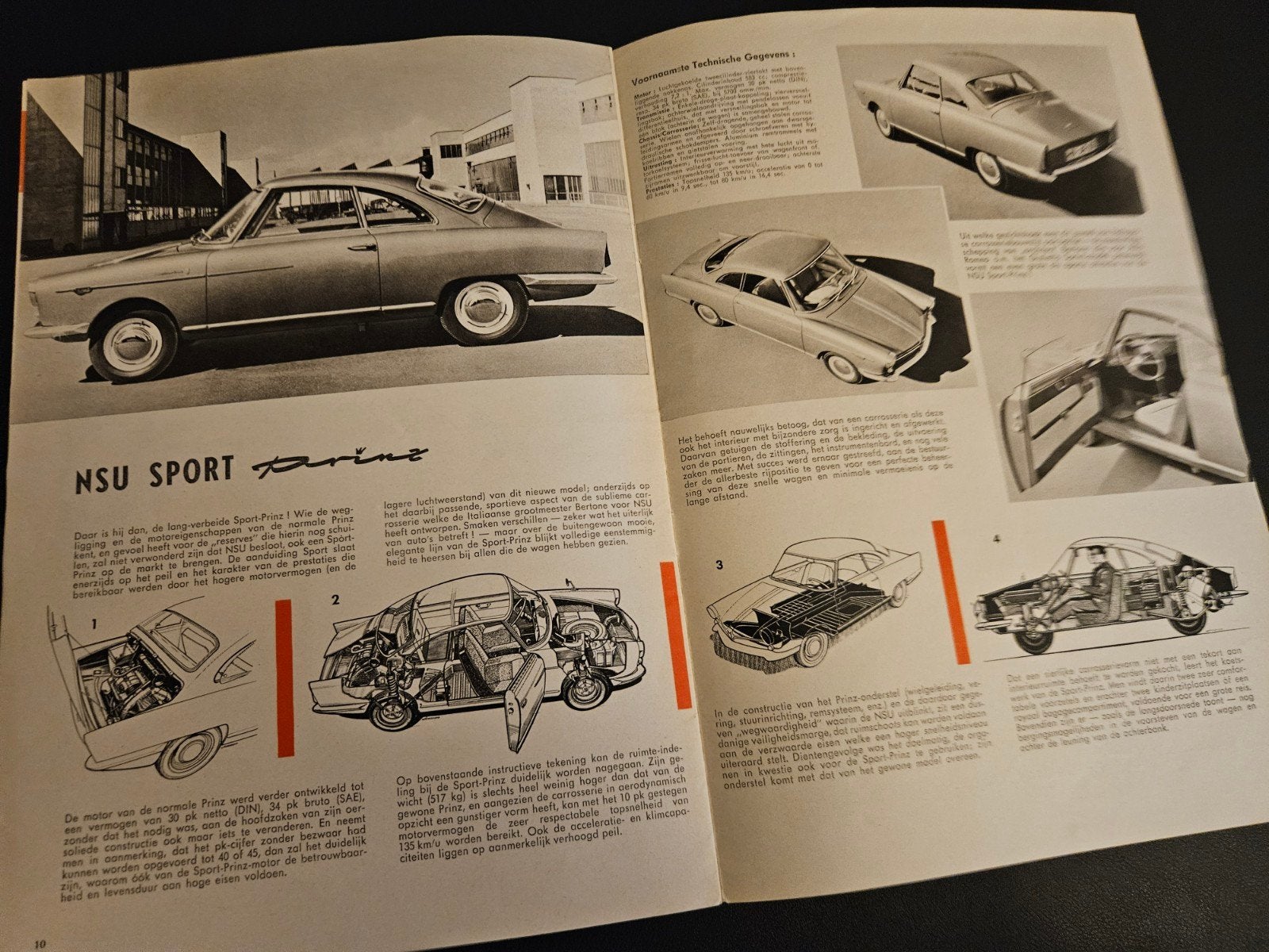 Brochure NSU Prinz / Sport Prinz  1959, Ophalen of Verzenden, Zo goed als nieuw, Overige merken