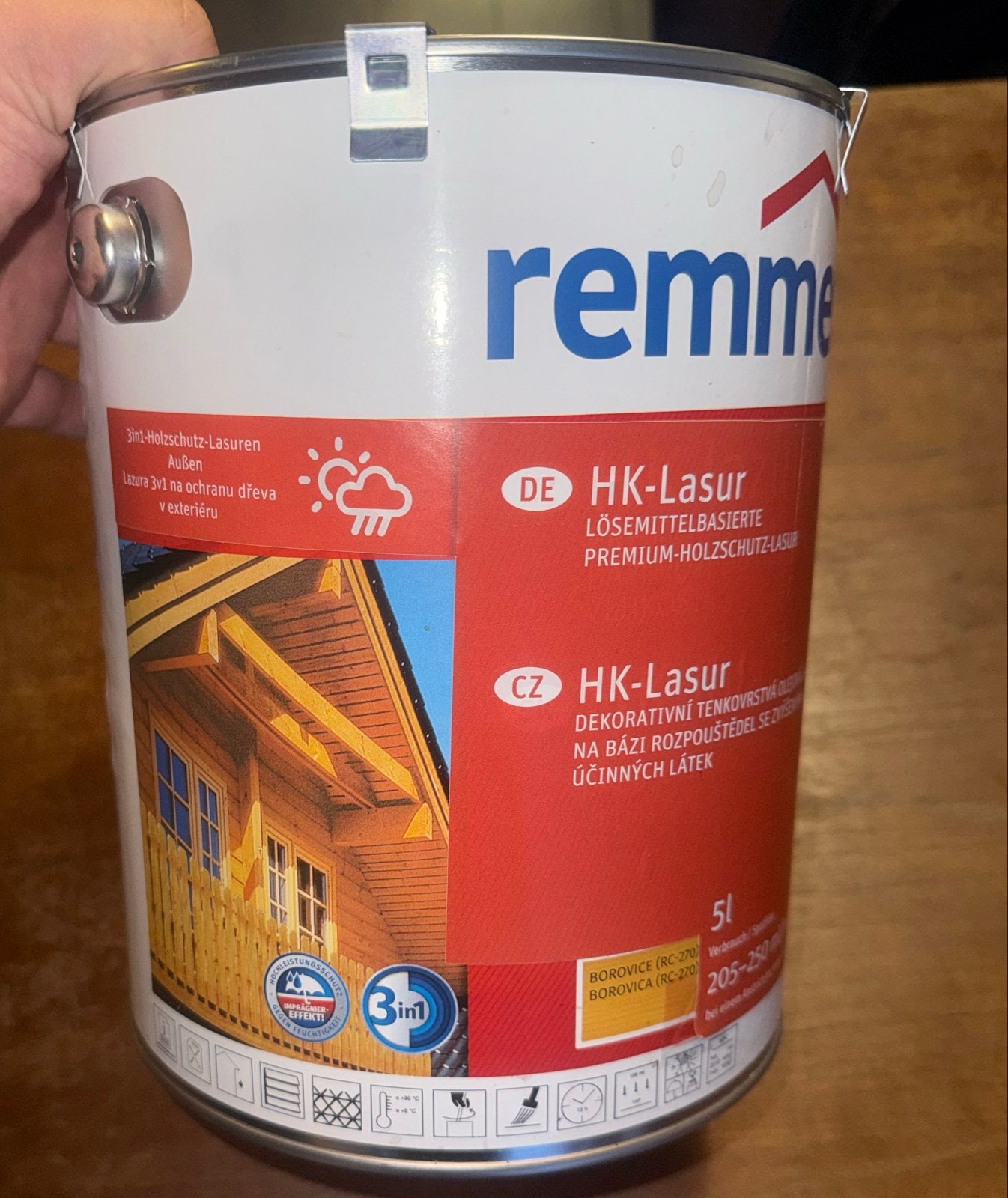 2x Remmers HK-Lasuur 3in1- Pine/Larikshout - 5L Houtbeit, Bruin, 5 tot 10 liter, Nieuw, Beits