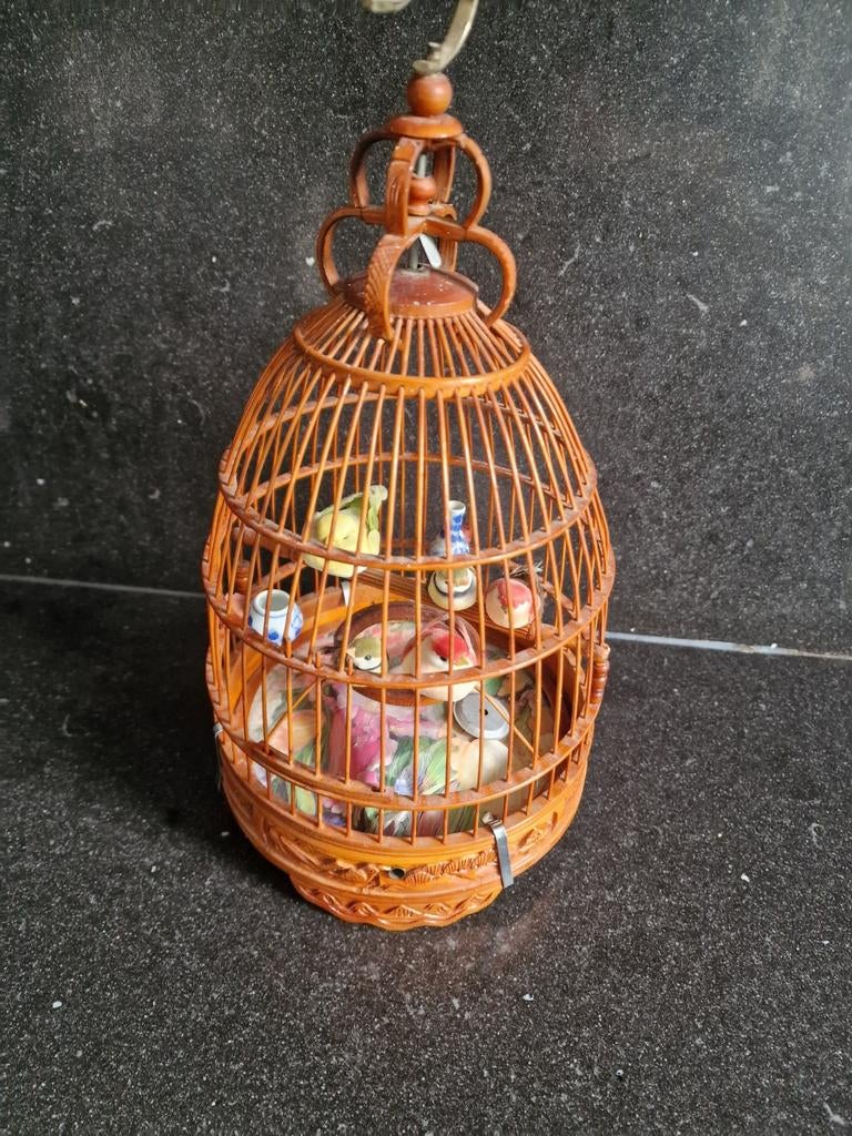 Vintage bamboo Vogelkooi, Ophalen of Verzenden