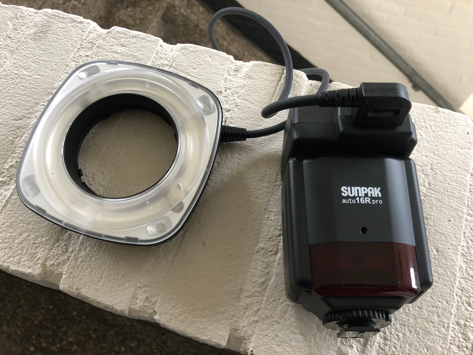 Sunpak Auto 16R Pro Ringflitser Ringflash Flitser, Fujifilm, Ophalen of Verzenden, Zo goed als nieuw, Sunpak