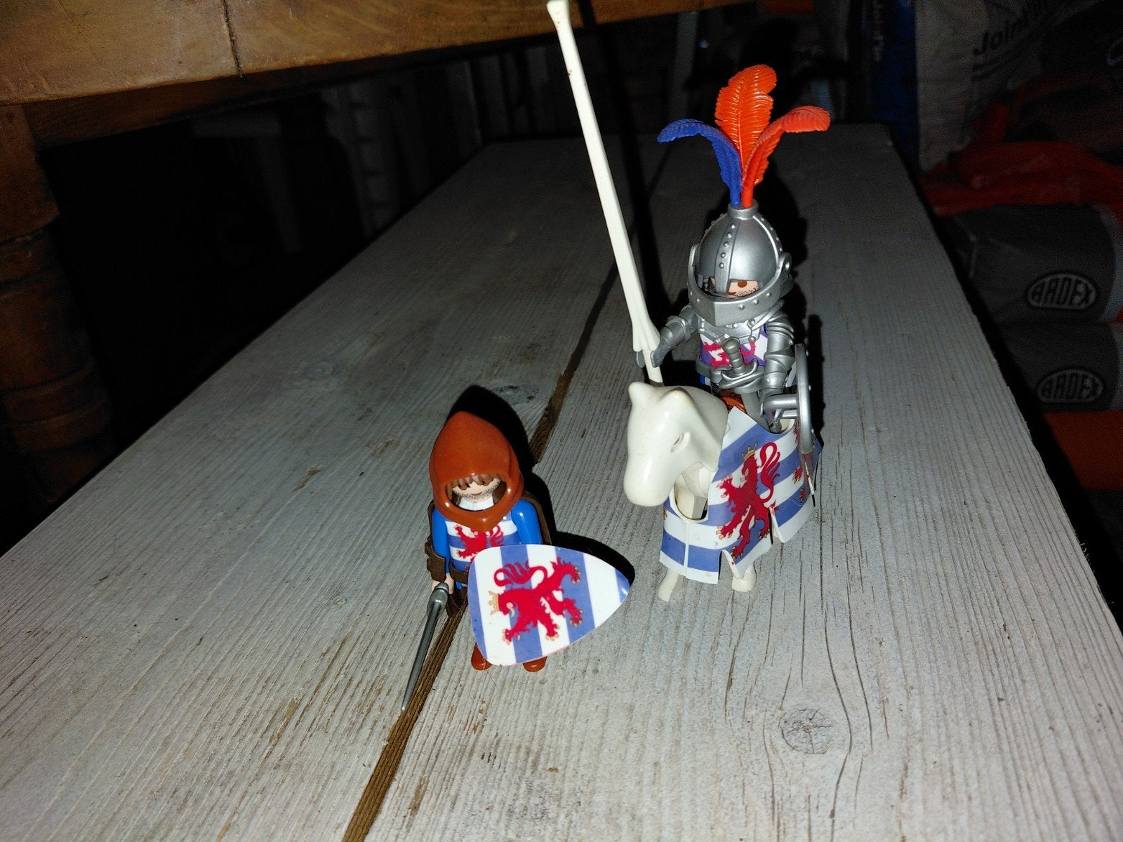 Playmobil custom ridders met paard en schild, Ophalen of Verzenden