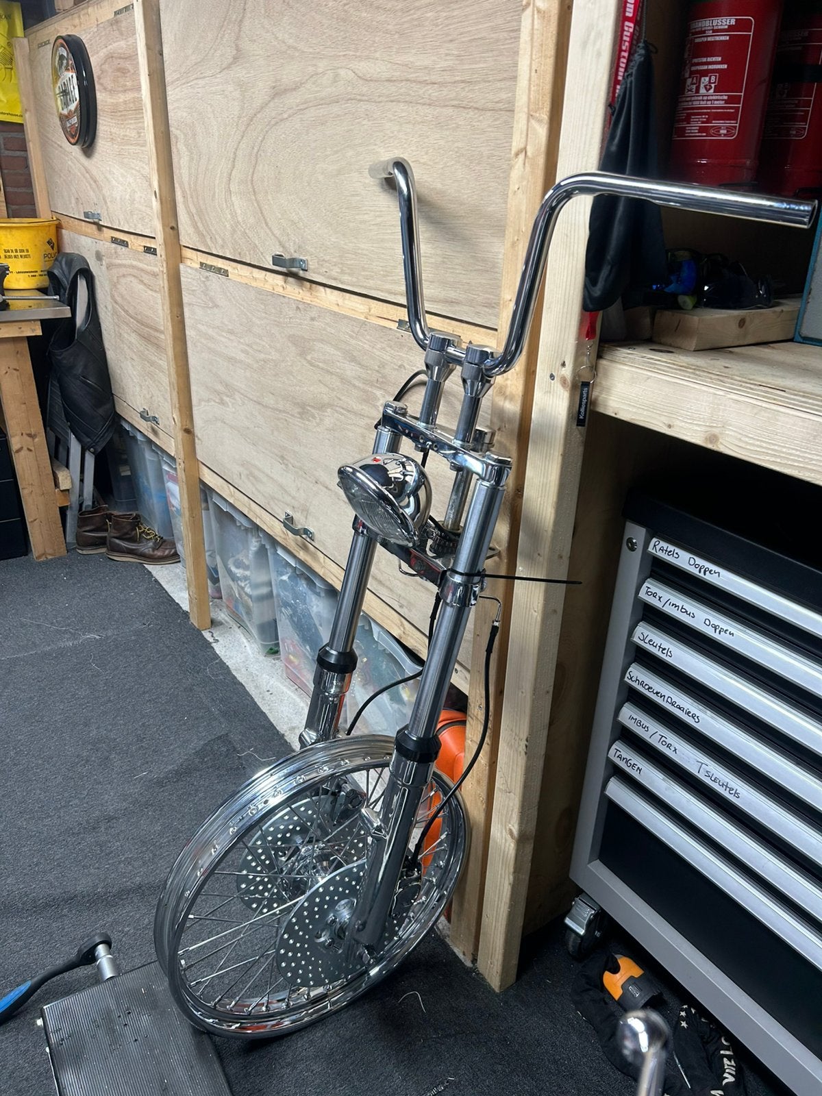 Shovelhead Wide Glide Voorvork met Dubbele Schijfrem, Motoren, Ophalen, Gebruikt
