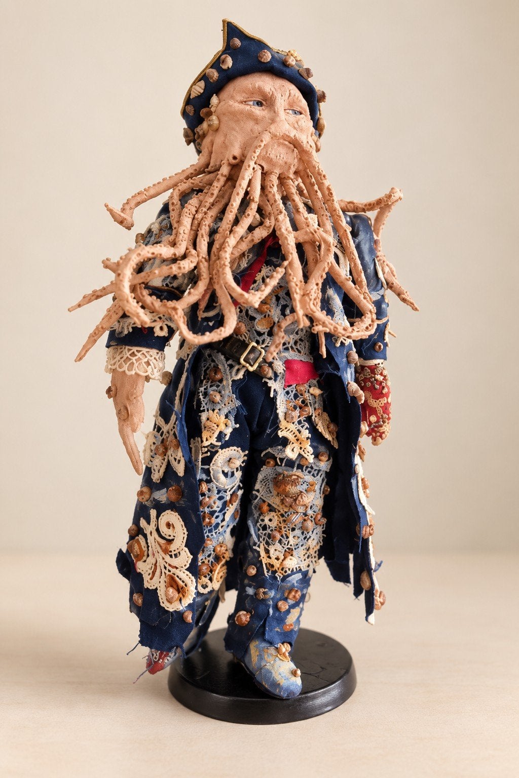 Unieke Davy Jones sculptuur Handgemaakt Pirates of the Carib, Overige onderwerpen, Blauw, Ophalen of Verzenden, Handgemaakt