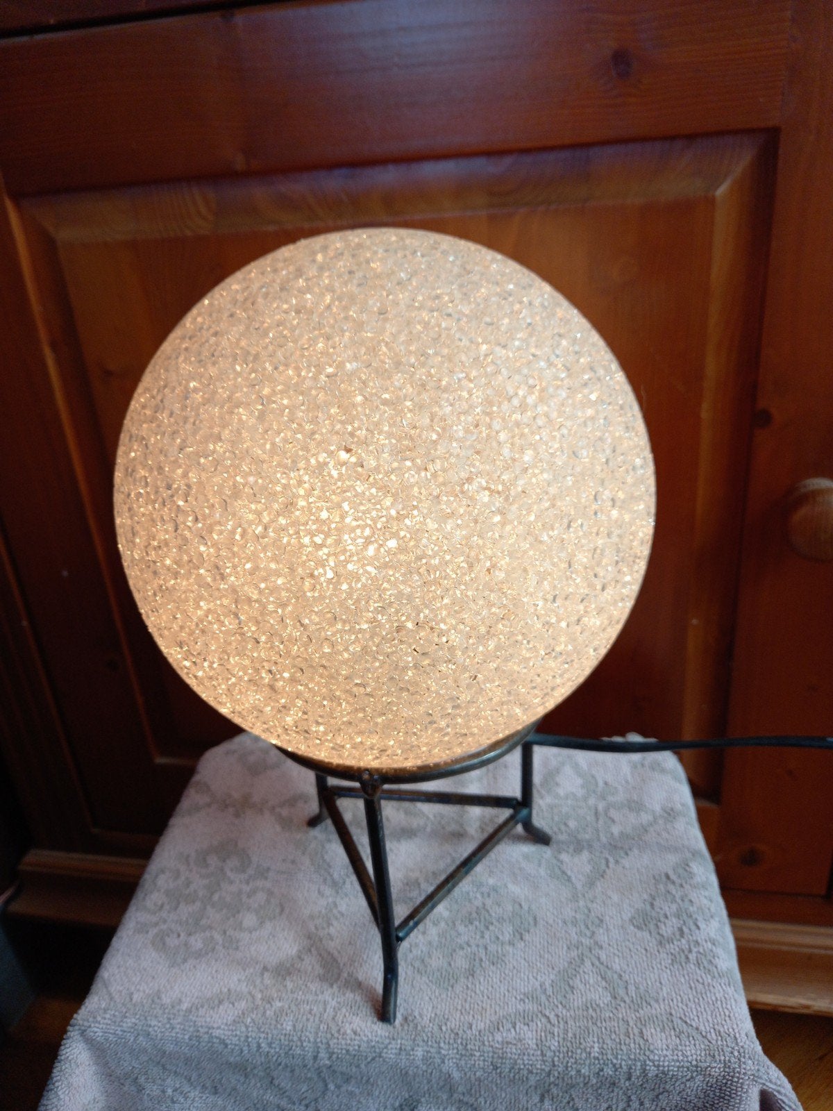 Vintage jaren '70 Suikerbol- of Moonlamp., Overige merken, Vintage, 26 cm, E14 (klein)