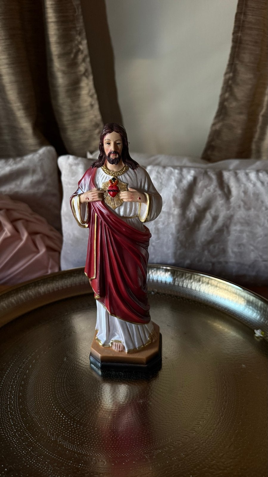 Jezus beeld 21 cm hars in nieuwstaat, Antiek en Kunst, Ophalen of Verzenden