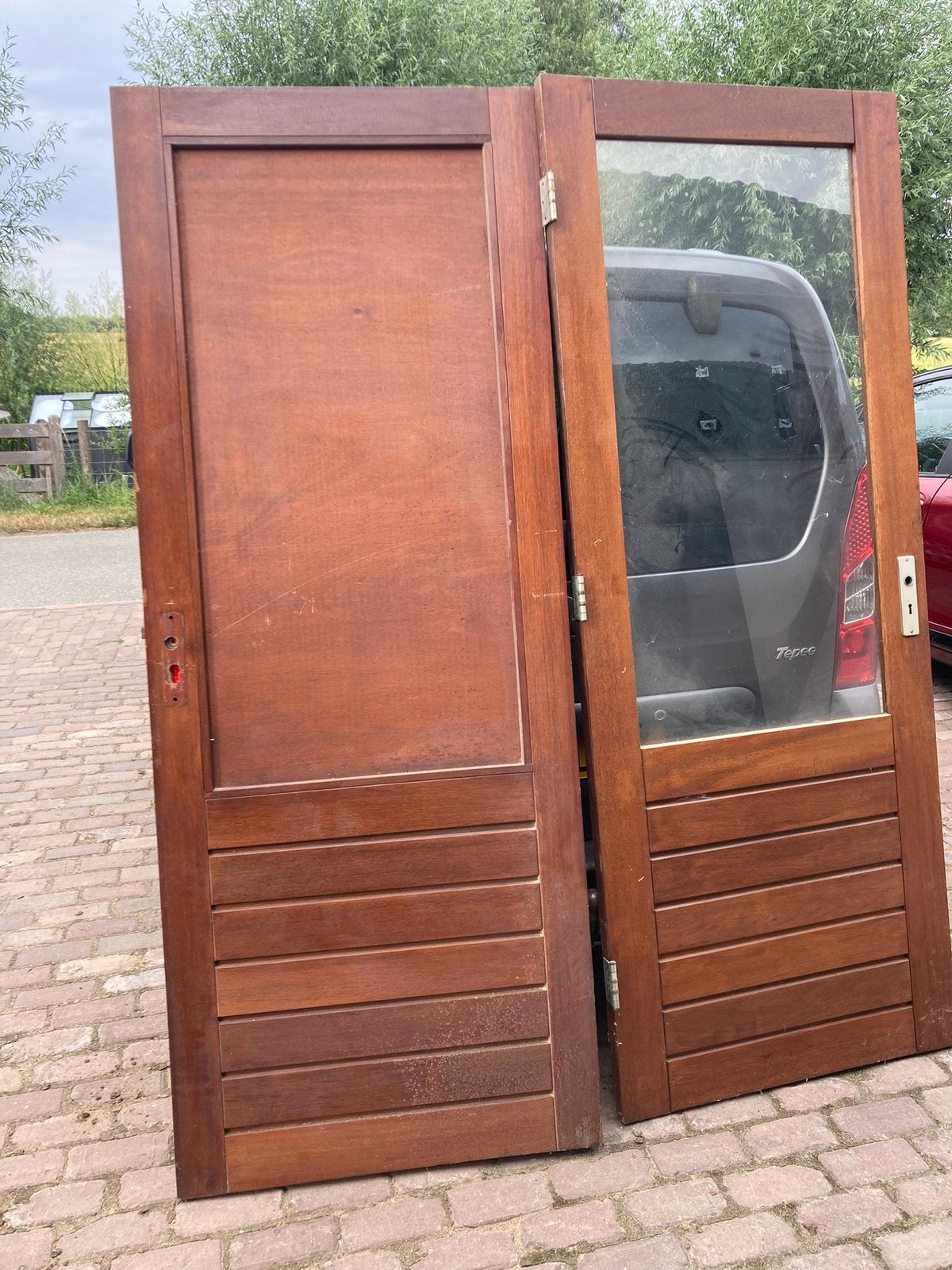 hardhouten deuren, Ophalen, Gebruikt, Overige typen, Glas