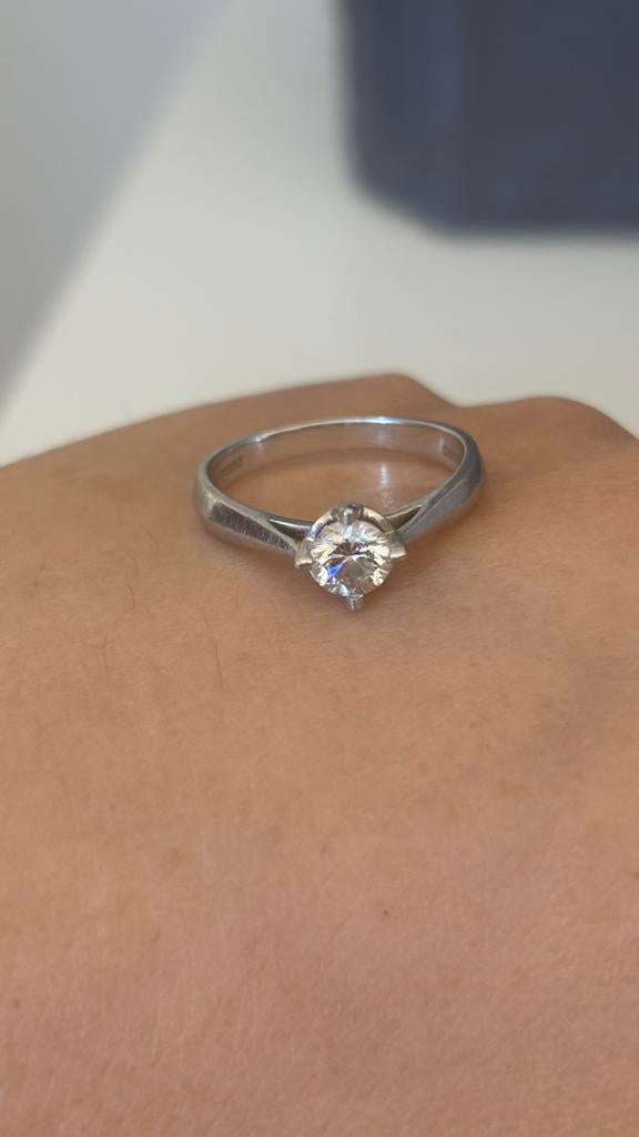 GIA Diamanten Ring 0.5ct in PT950 Platina, Sieraden, Tassen en Uiterlijk, Ringen, Ophalen, Overige materialen, Zo goed als nieuw
