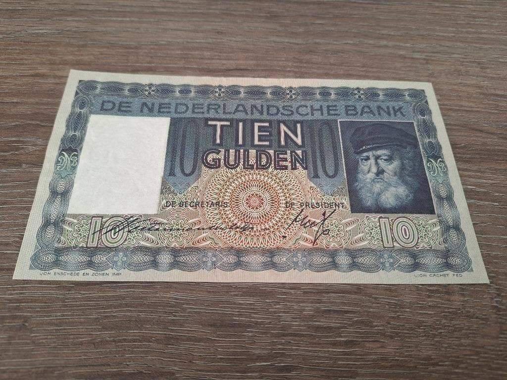 Vrijwel UNC biljet 10 gulden Grijsaard 1938, PL36a, Ophalen of Verzenden, 10 gulden