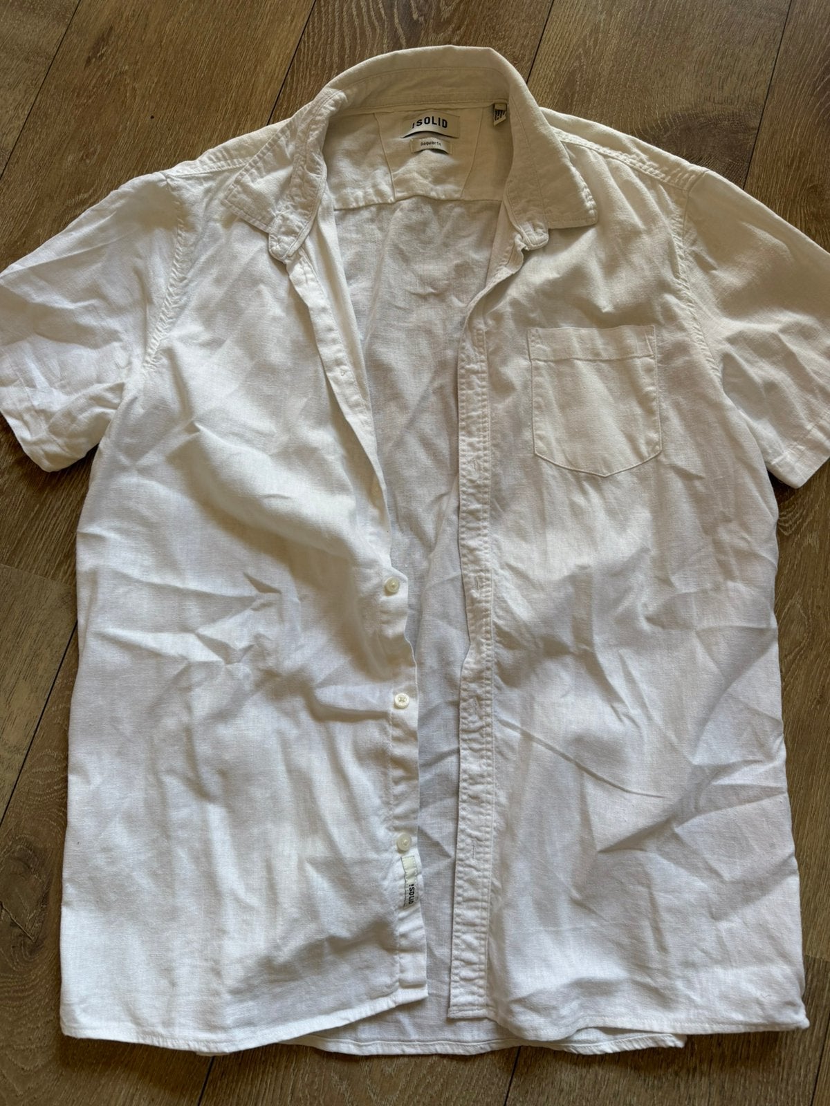 Wit linnen heren blouse, Kleding | Heren, Ophalen of Verzenden, Zo goed als nieuw, Wit