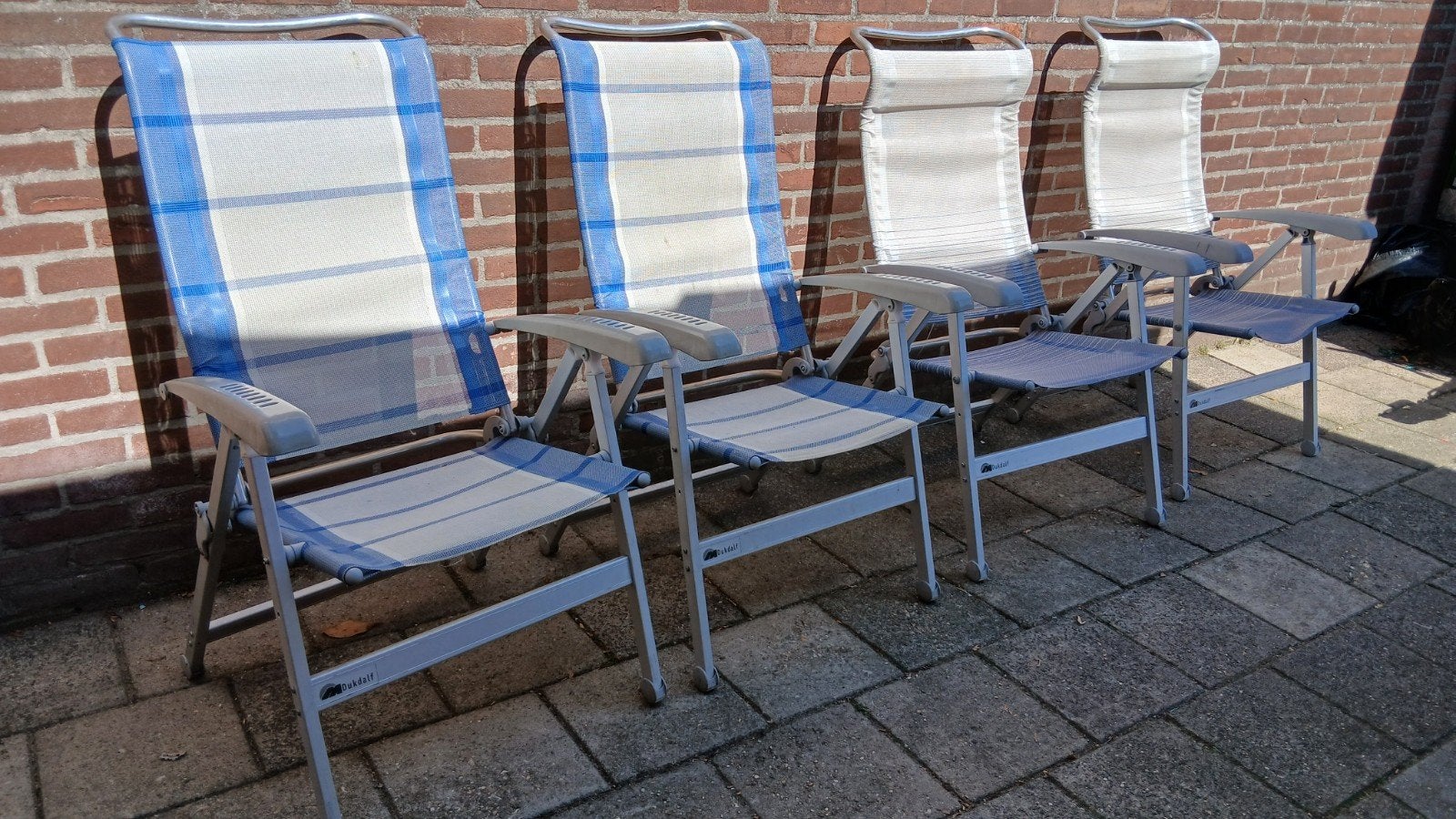 4 Dukdalf campingstoelen / standenstoelen - gebruikt, Ophalen, Gebruikt