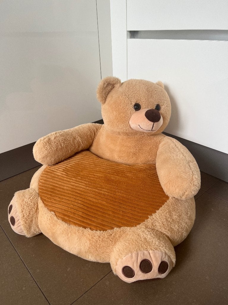 Bruine pluche beer knuffel/stoel voor kinderen | kinderstoel, Kinderen en Baby's, Ophalen of Verzenden, Zo goed als nieuw, Beer