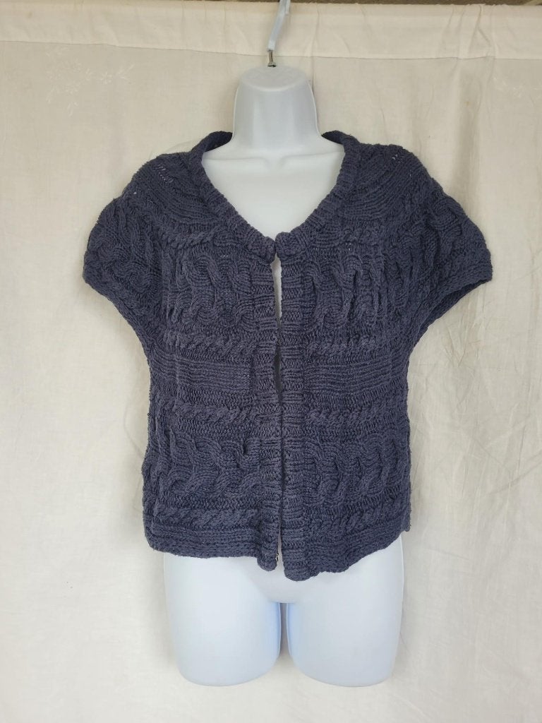 Leuk gebreid donkerblauw vest, korte mouw mt L Massimo Dutti, Blauw, ., Maat 42/44 (L), Ophalen of Verzenden