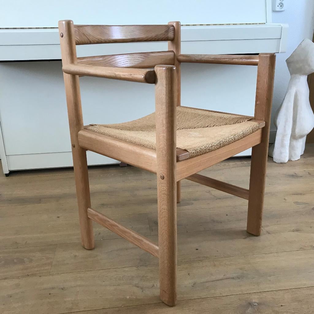 Vintage chair stoel papercord design eiken mogensen mobler, Bruin, Ophalen of Verzenden, Nvt, Eén