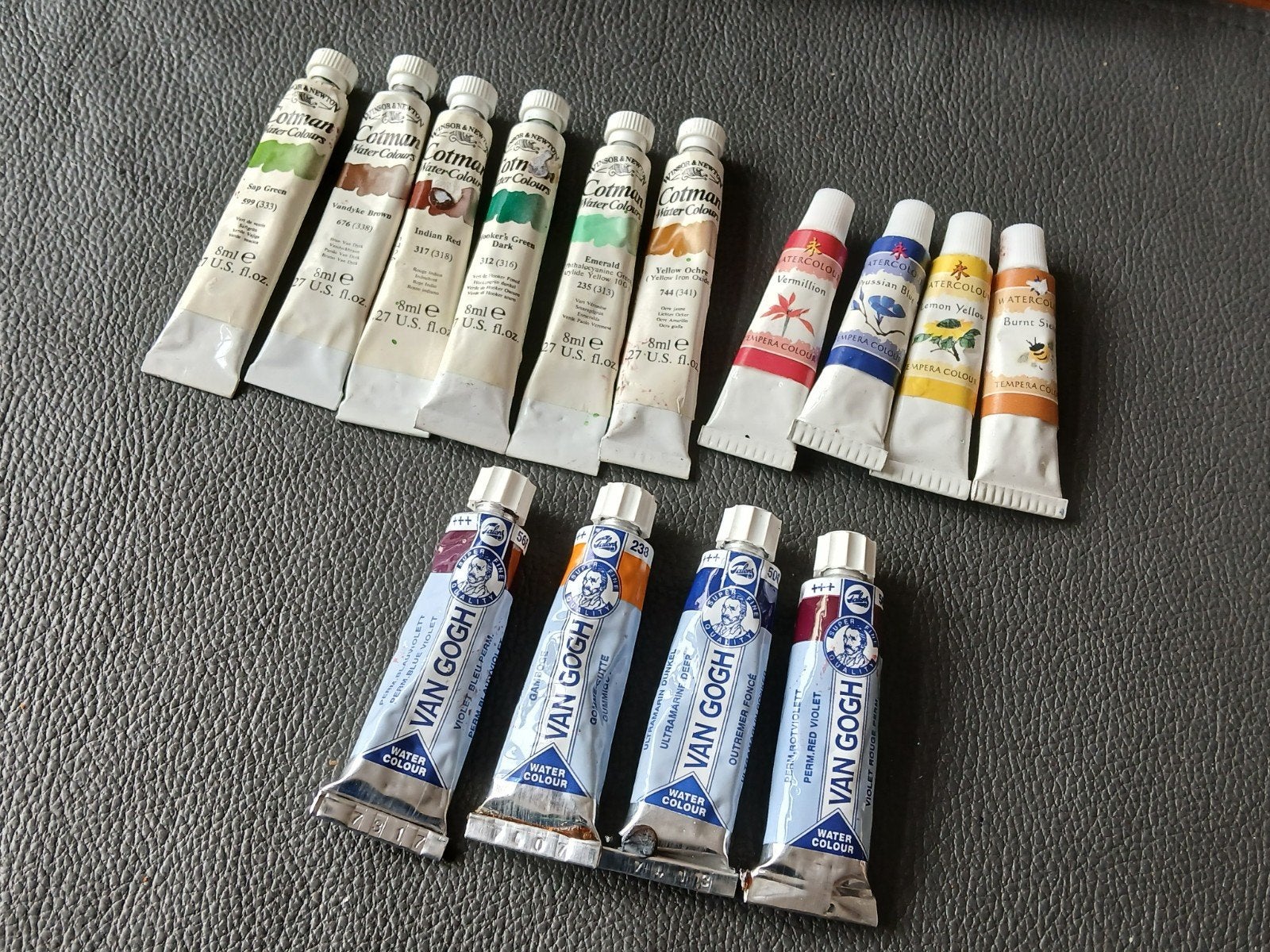 Waterverf set: Van Gogh, Cotman & Royal Talens tubes, Ophalen of Verzenden, Gebruikt, Waterverf