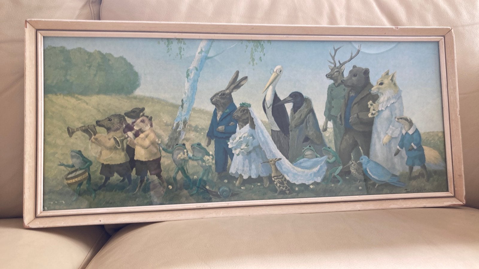 Vintage prent dieren, Ophalen, 1980 tot heden, Gebruikt, Natuur