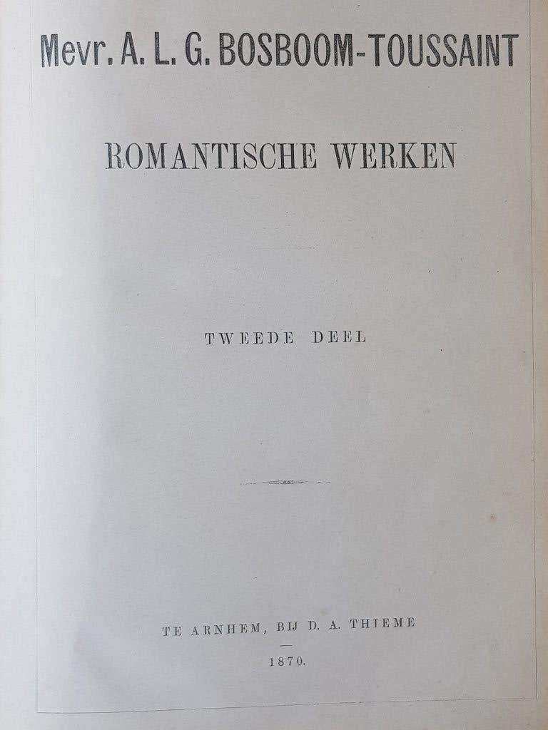 Antiek Nederlands boek door Bosboom-Toussaint uit 1870., Antiek en Kunst, Ophalen of Verzenden, Bosboom-Toussaint